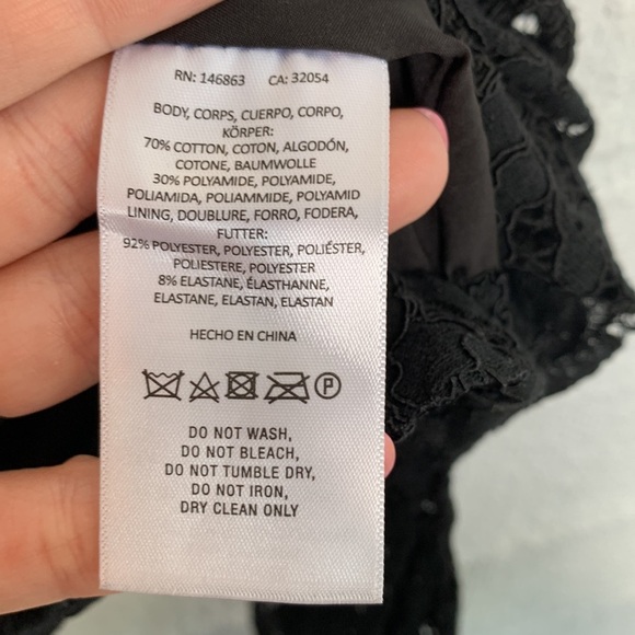 Anthropologie x Mare Mare Lace Strapless Tube Top Black Blouse size Small - Picture 6 of 7